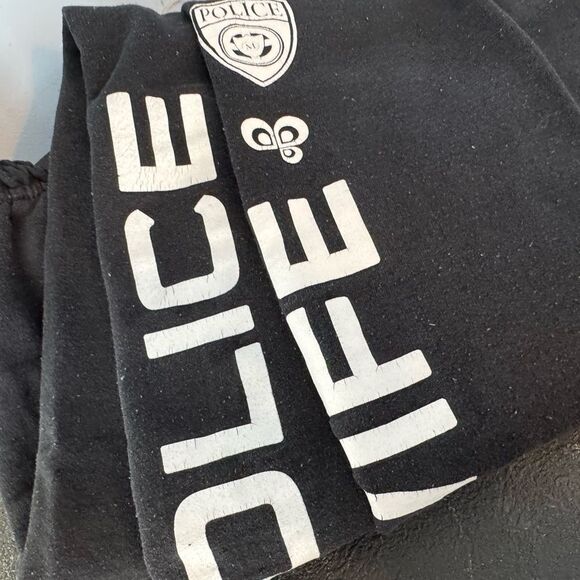 Police Wife Sweatpants! Perfect accessory for any first wife, black joggers. Lg - Picture 3 of 9